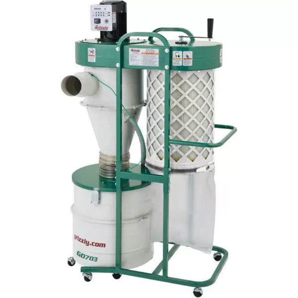 Grizzly Industrial 1-1/2 HP 2-Stage Cyclone Dust Collector