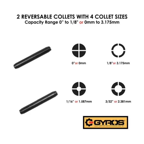 Gyros Swivel Head Pin Vise with 2 Collets