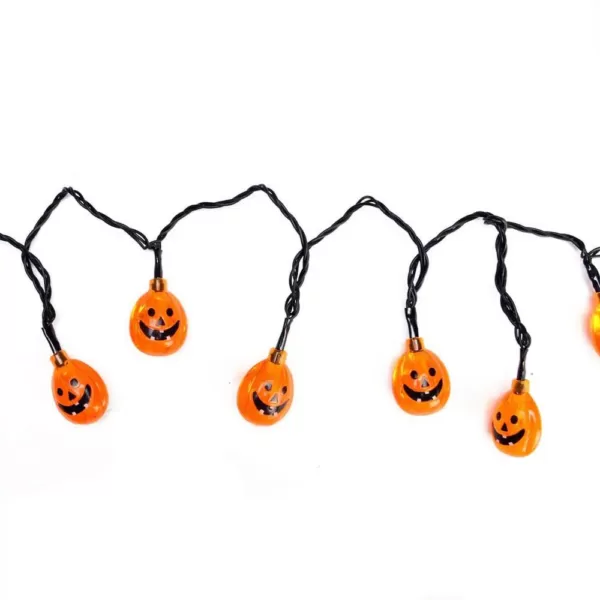 Northlight 4.75 in. LED B/O Orange Jack-O-Lantern Pumpkin Halloween Lights (10-Set)