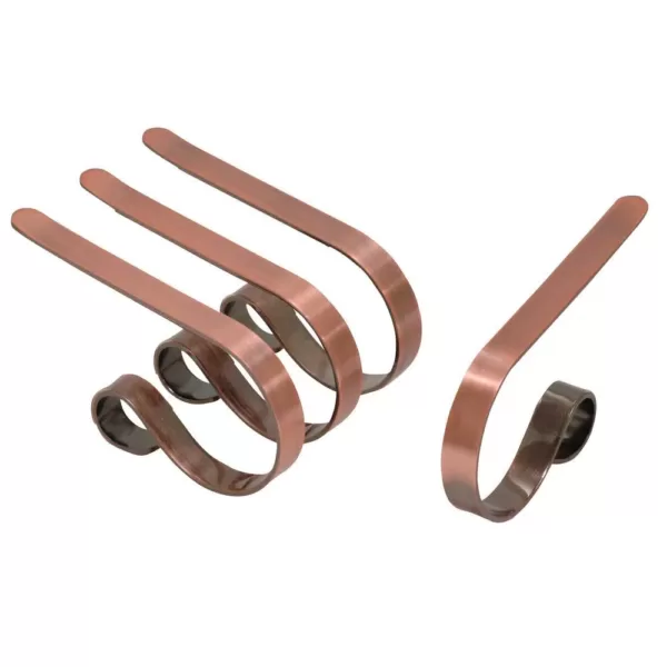 Haute Decor Original MantleClip Brushed Copper Stocking Holder (4-Pack)