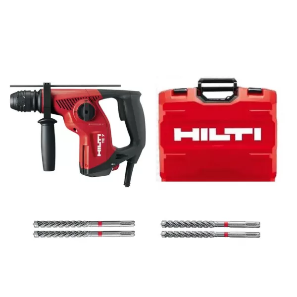 Hilti 120-Volt SDS-Plus TE-7 Corded Rotary Hammer Drill Kit with 4 TE-CX Hammer Drill Bits