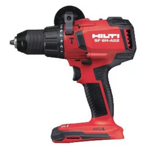 Hilti 22-Volt Lithium-Ion 1/2 in. Cordless Brushless Hammer Drill Driver SF 6H Kit with 2 Batteries, Charger and Bag