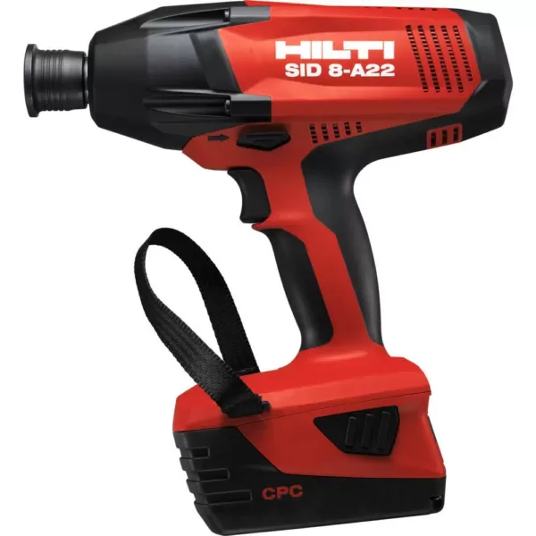 Hilti 22-Volt SID 8 Lithium-Ion Cordless 7/16 in. Hex Impact Driver Kit with Two 4.0 Ah Batteries, Charger and Strap