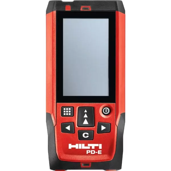 Hilti 656 ft. PD-E Laser Range Meter with (2) AAA Batteries, Hand Strap and Pouch