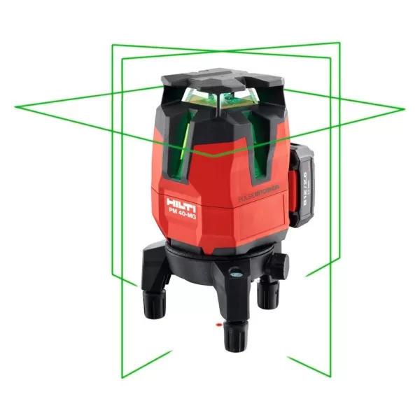 Hilti PM 40-MG 130 ft. Multi-Line Green Laser with Receiver, Wall Mount and Adapter