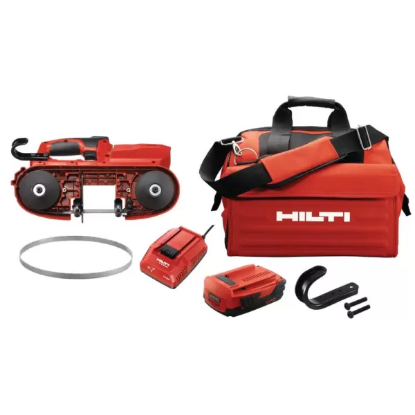 Hilti 22-Volt SB 4-A22 Compact Cordless Band Saw Kit with 3-Pack of 10 TPI / 14 TPI Band Saw Blades, Battery Pack and Tool Bag