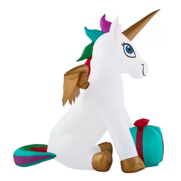 Home Accents Holiday 5 ft. Pre-Let LED Inflatable Unicorn