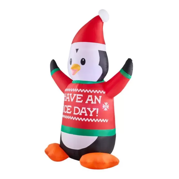 Home Accents Holiday 6 ft. Animated Inflatable Shivering Penguin Ice Day