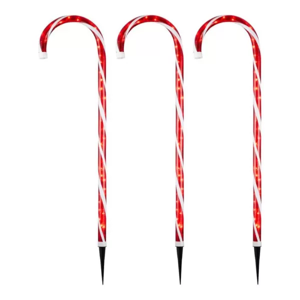 Home Accents Holiday 4 ft. Lighted Candy Cane (3-Pack)