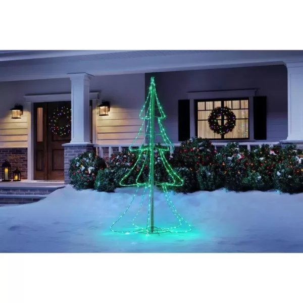 Home Accents Holiday 6 ft Green Twinkling Mini LED Tube Silhouette Tree