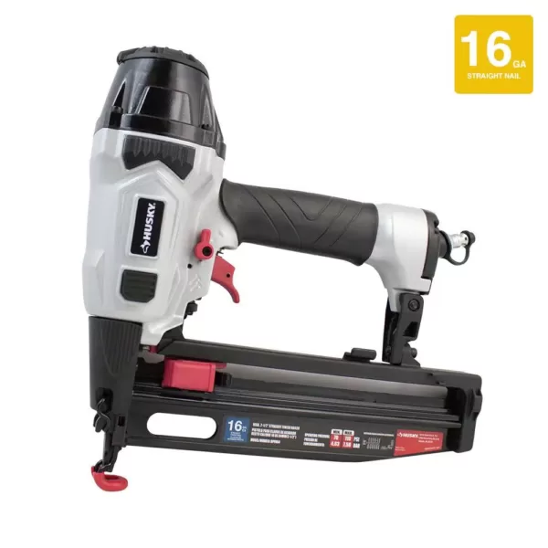 Husky Pneumatic 16-Gauge 2-1/2 in. Straight Finish Nailer