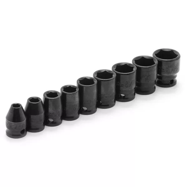 Husky 3/8 in. Drive Standard SAE Impact Socket Set (9-Piece)