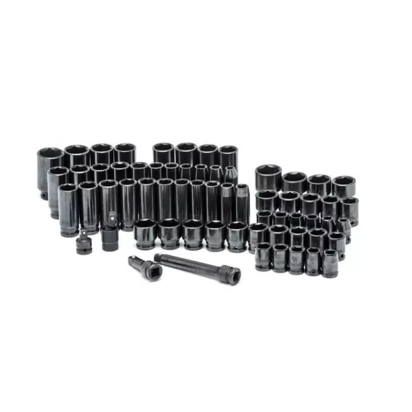 Husky 1/2 in. Drive SAE/Metric Impact Socket Set (64-Piece)