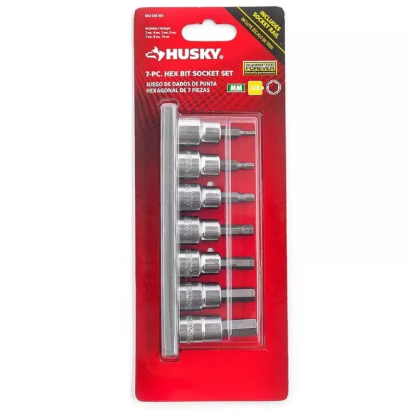 Husky 3/8 in. Drive Metric Hex Bit Socket Set (7-Piece)