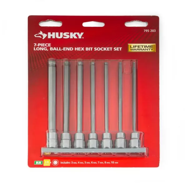 Husky Long Ball End Bit Socket Set Metric (7-Piece)