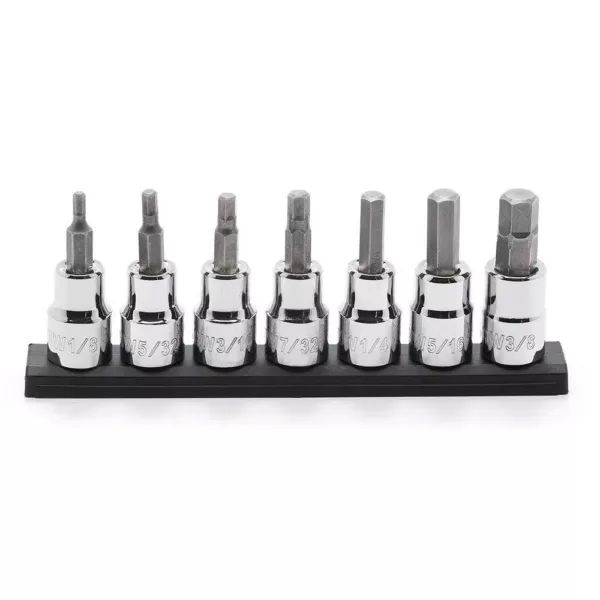 Husky 3/8 in. Drive SAE Hex Bit Socket Set (7-Piece)