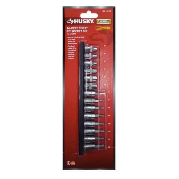 Husky 1/4 in. Drive Torx Bit Socket Set (14-Piece)