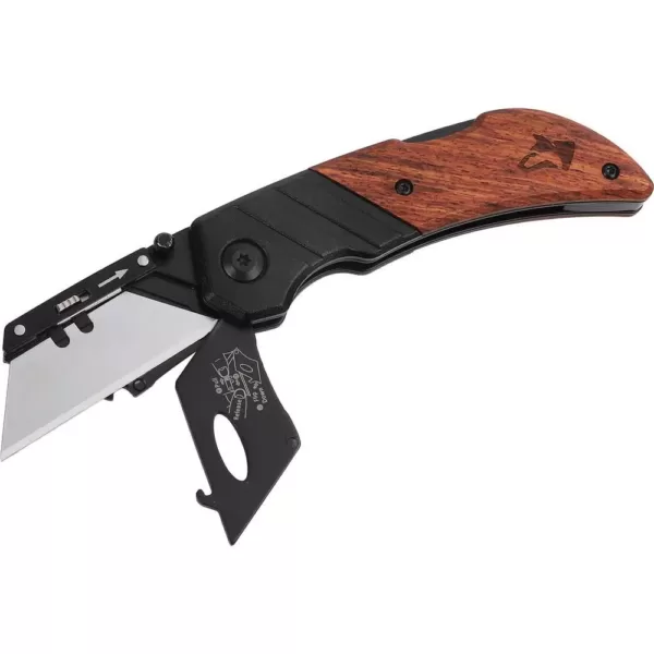 Husky Wood Handle Folding Lock-Back Utility Knife