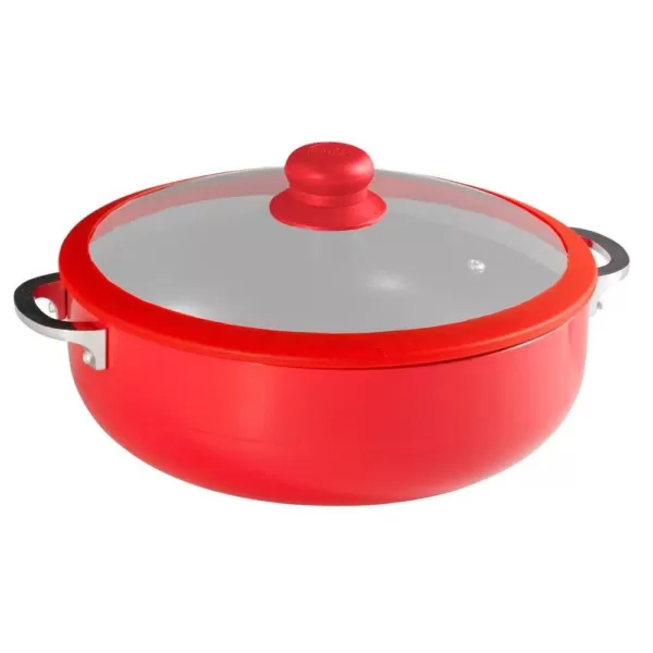 IMUSA Ceramic Nonstick 3.2 Qt. Caldero with Glass Lid and Silicone Rim