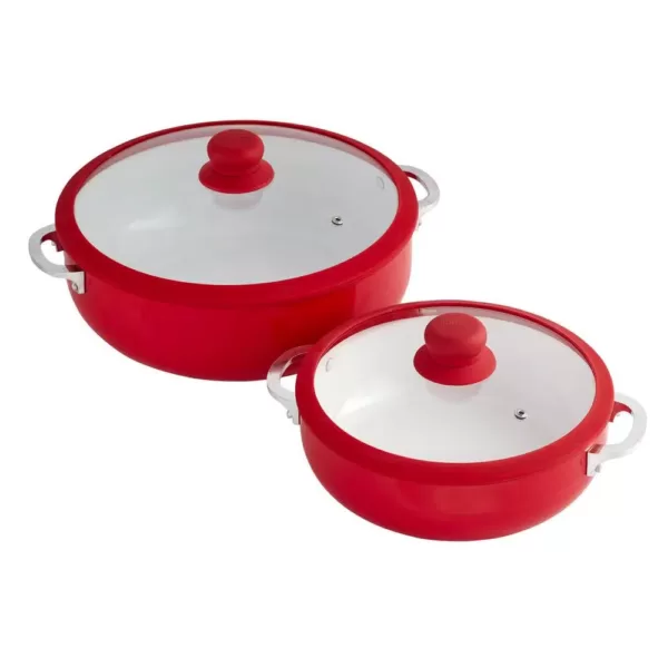 IMUSA Ceramic Nonstick 3.2 Qt. Caldero with Glass Lid and Silicone Rim