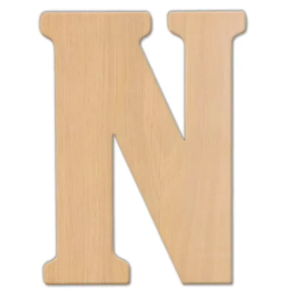 Jeff McWilliams Designs 23 in. Oversized Unfinished Wood Letter (N)