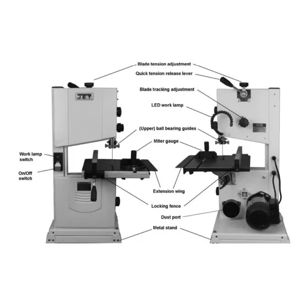 Jet 10 in. Open Stand Bandsaw