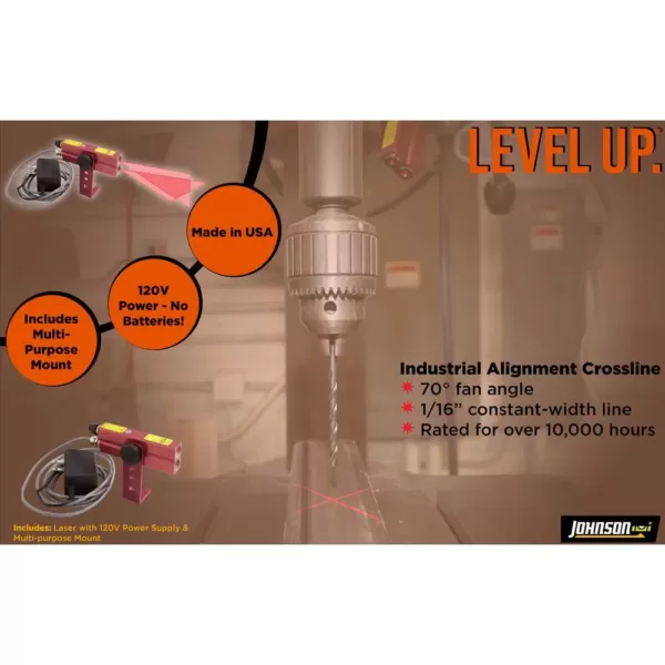 Johnson 110-Volt AC Red Industrial Alignment Cross-Line Laser Level