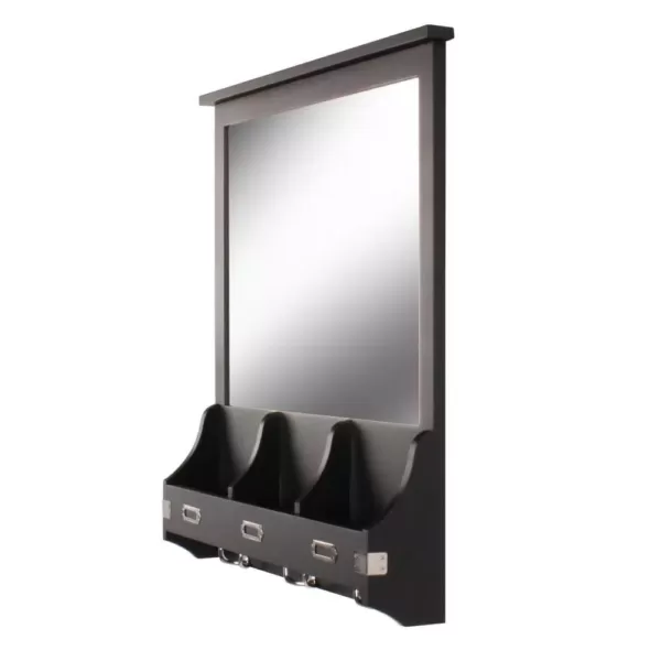 Kate and Laurel Stallard Black Multi Function Mirror Memo Board