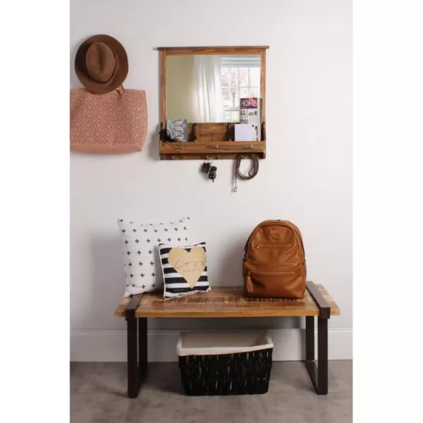 Kate and Laurel Stallard Rustic Brown Multi Function Mirror Memo Board