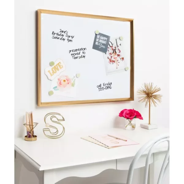 Kate and Laurel Calter Gold Dry Erase Board Memo Board