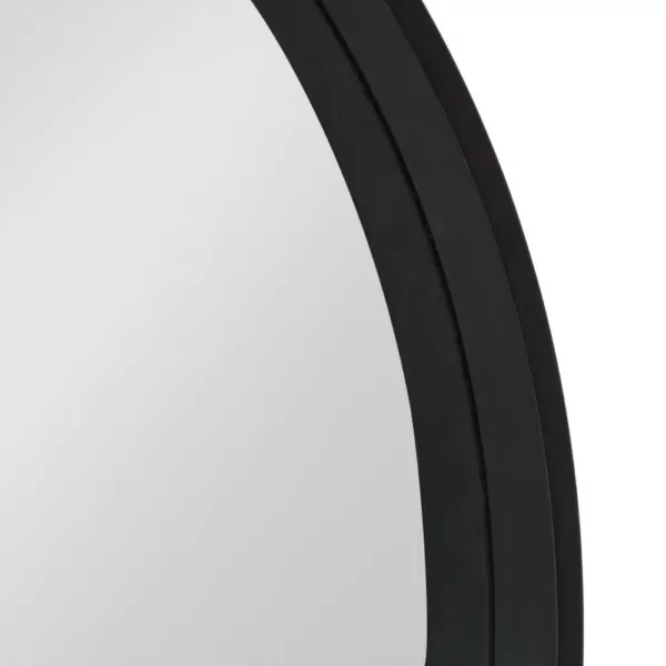 Kate and Laurel Medium Round Black Contemporary Mirror (25.59 in. H x 25.59 in. W)