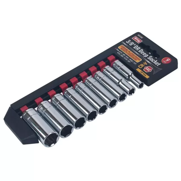 KING 3/8 in. Drive Standard Deep Socket Set (9-Piece)