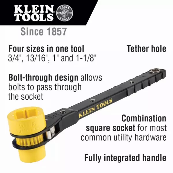 Klein Tools Ratcheting Lineman's Wrench