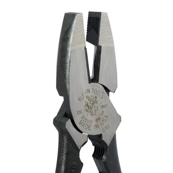 Klein Tools 9 in. Lineman's Bolt-Thread Holding 2000 Series High-Leverage Side Cutting Pliers