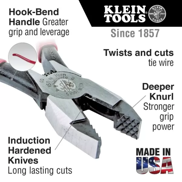 Klein Tools 9 in. Aggressive Knurl Ironworker's Pliers