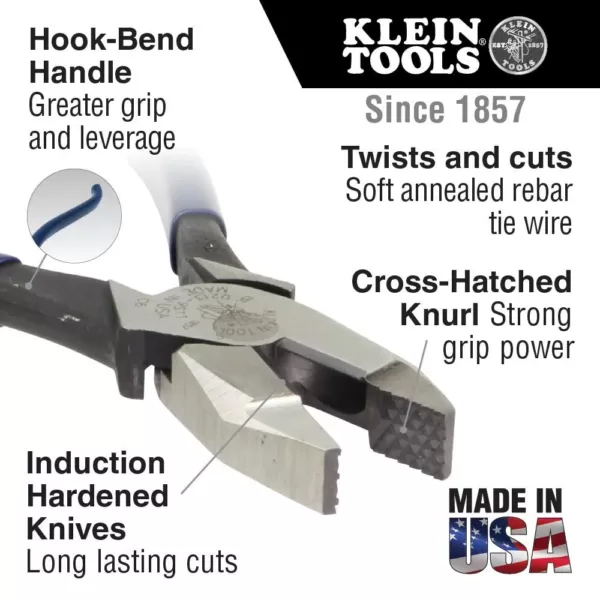 Klein Tools 9 in. Ironworker's Pliers for Heavy Duty Cutting