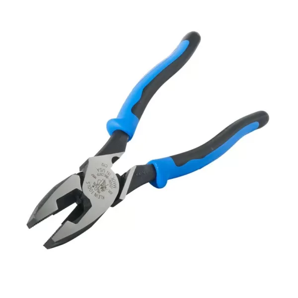 Klein Tools 9 in. Journeyman Heavy Duty Side Cutting Crimping and Tape Pulling Pliers