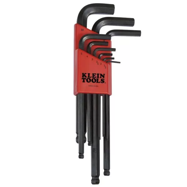 Klein Tools 9-Piece L-Style Ball-End Hex-Key Caddy Set - Metric