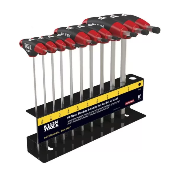 Klein Tools 6 in. Journeyman SAE T-Handle Set with Stand (10-Piece)