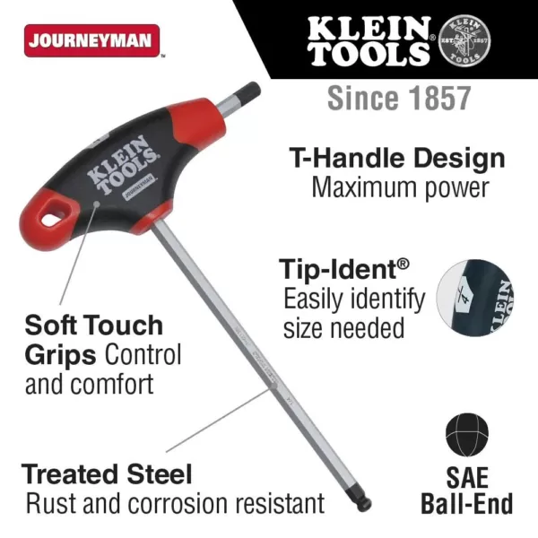 Klein Tools 1/2 in. Ball-End Journeyman T-Handle Hex Key 6 in.