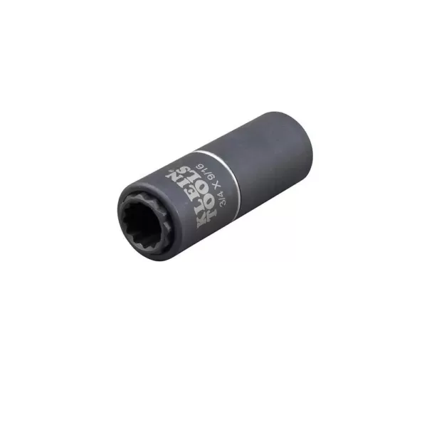 Klein Tools 1/2 in. Drive 2-in-1 Impact Socket 12-Point 3/4 in. and 9/16 in.