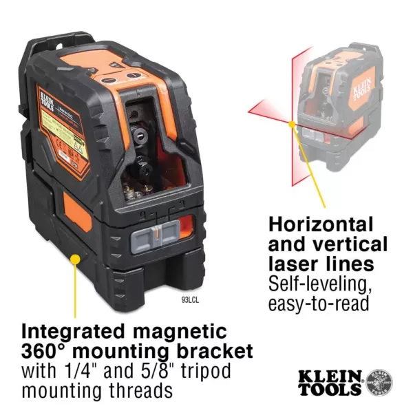 Klein Tools Self-Leveling Cross-Line Laser Level with Plumb Spot