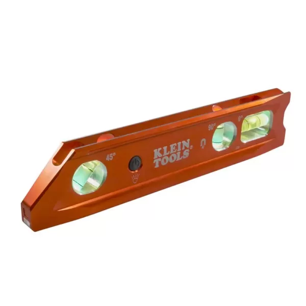 Klein Tools 9 in. Lighted Rare Earth Magnet Torpedo Billet Level