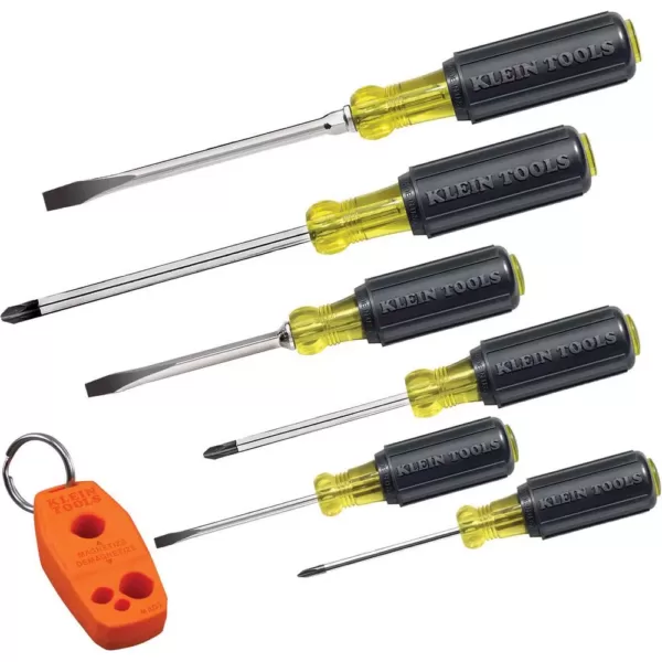 Klein Tools Screwdriver Set Plus Magnetizer, Cushion-Grip, 6-Piece