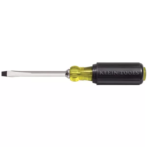 Klein Tools 3/8 in. Keystone-Tip Flat Head Screwdriver with 8 in. Square Shank- Cushion Grip Handle