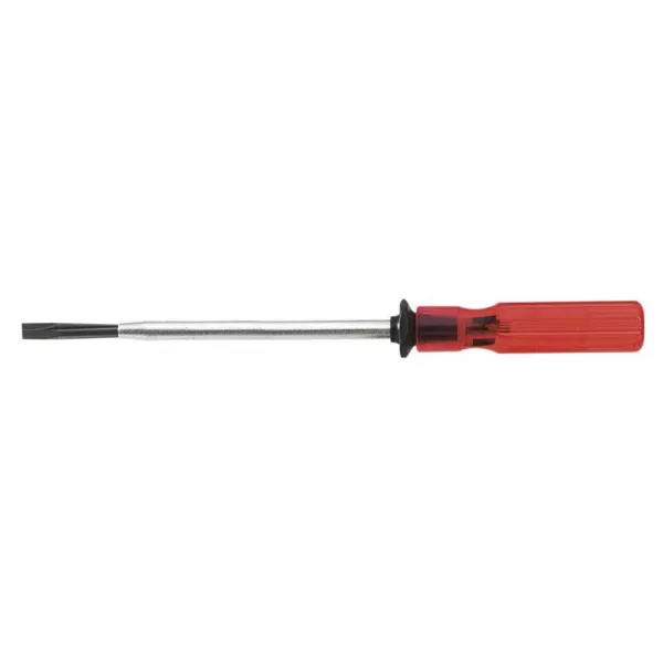 Klein Tools 1/4 in. Slotted Screw-Holding Flat Head Screwdriver with 8 in. Round Shank