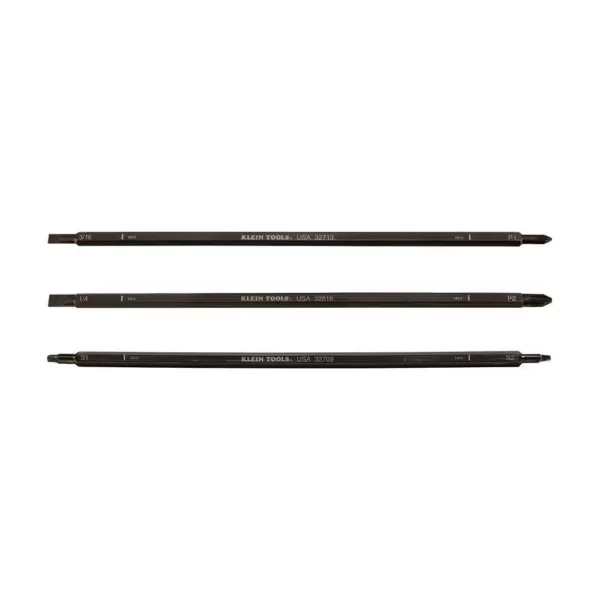 Klein Tools Replacement Adjustable Length Screwdriver Blades, Assorted, 3-Pack