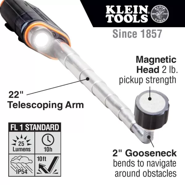 Klein Tools Telescoping Magnetic LED Pickup Tool