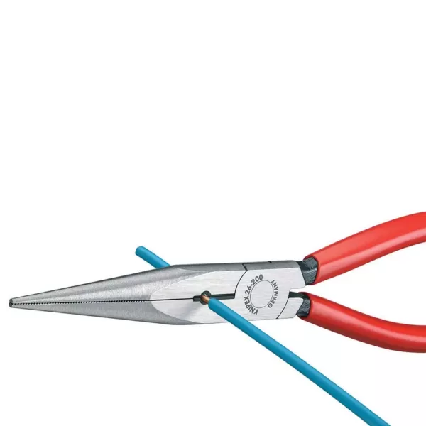 KNIPEX 8 in. Long Nose Pliers with Cutter and 12 AWG Stripping Hole