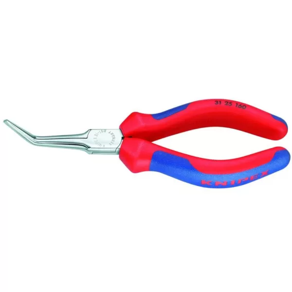 KNIPEX 6-1/4 in. Angled Long Nose Pliers with Comfort Grip